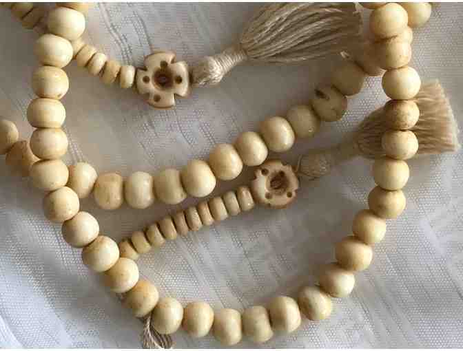 Carved Bone Neck Mala with Counters