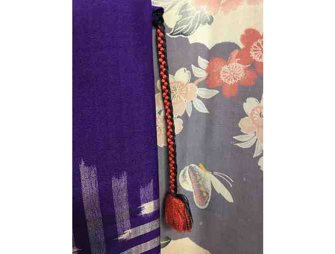 Elegant Purple Silk Kimono Jacket - Donated by Anne Klein