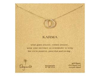 Three's the Charm: Triple Karma Ring Gold Dipped and Rose Gold Dipped Necklace