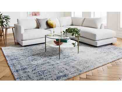 West Elm Distressed Foliage Rug in Moonstone 5x8