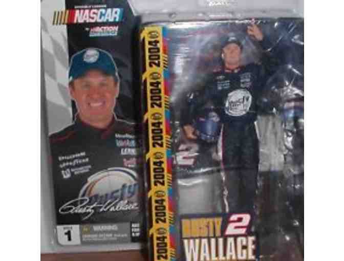 Two McFarlane's Sports NASCAR Driver Action Figurines: Tony Stewart and Rusty Wallace -NEW