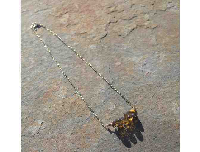 Gold Whiskey Quartz Necklace made by Chessy Shay Jewelry