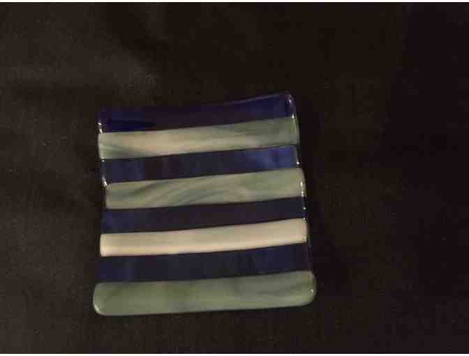 Striped Glass Knick Knack Tray made by Rocio Smith