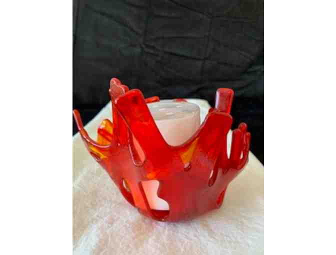 Red Hot Flaming Candle Holder