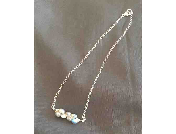 Grey/Blue Labradorite and Sterling Silver Necklace