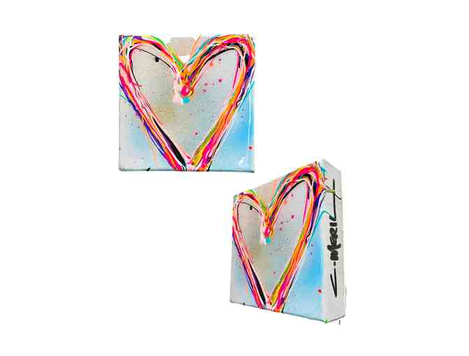 Christi Meril Contemporary Fine Art - 6" x 6" Modern Love Heart Painting (1 of 2) - Photo 1