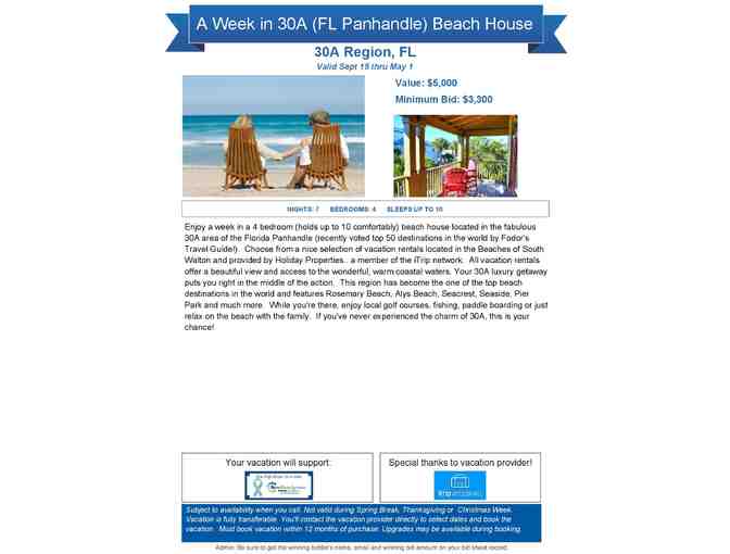 A Week in 30A (FL Panhandle) Beach House