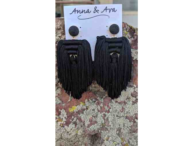 Anna & Ava Tassel Earrings - Black/Gold