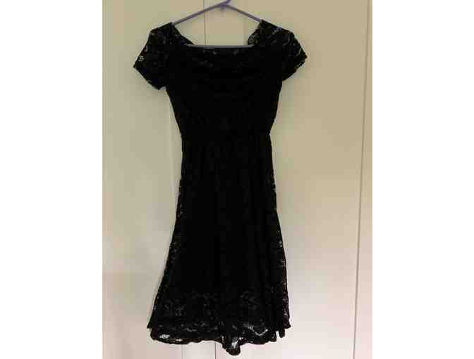 Black Lace Dress + Rhinestone Bra Straps