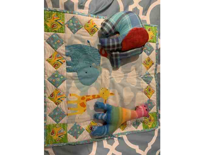 Handmade Baby Quilt + 2 Stuffies