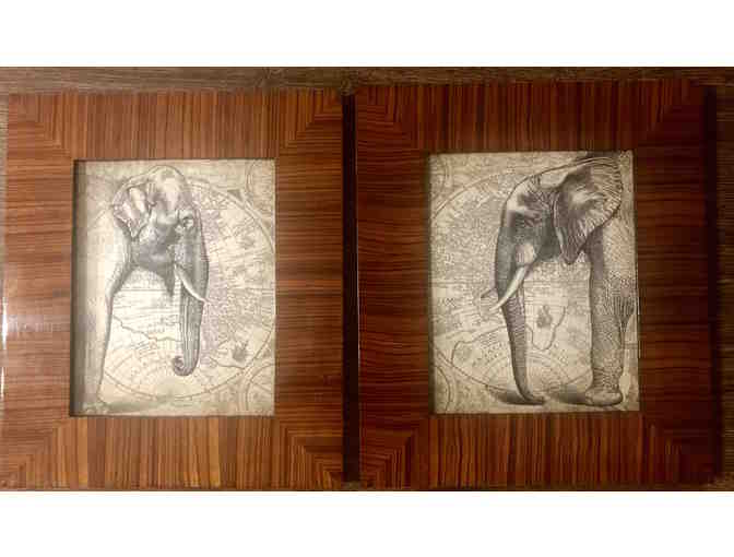 Two Reproduction Vintage Elephant Prints