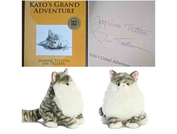 'Kato's Grand Adventure' Book - Signed by authors/illustrator + Dumpling Cat Plush