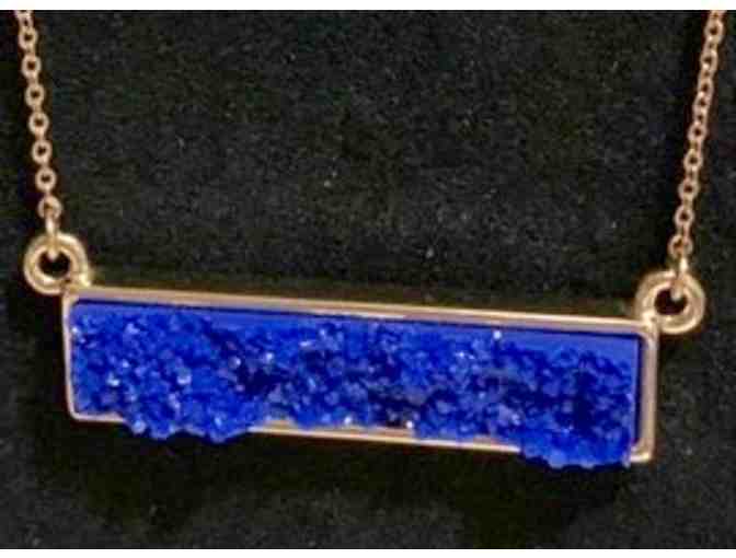 Blue Stone Bar Necklace
