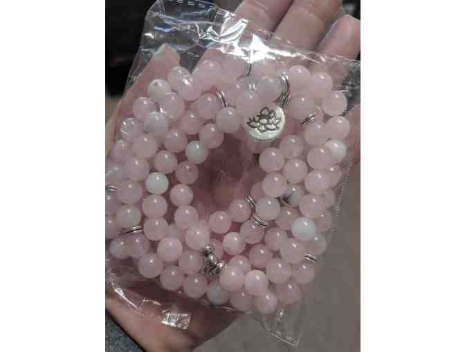 Pink Mala Necklace/Bracelet w/ Lotus Charm