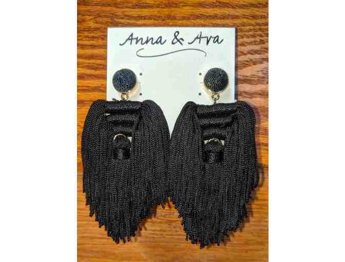 Anna & Ava Tassel Earrings - Black/Gold