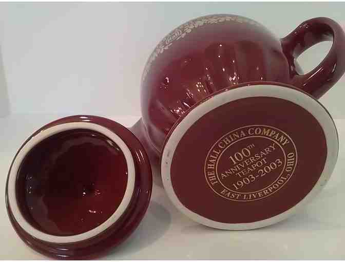 Hall Centennial Teapot Maroon Gold Trim