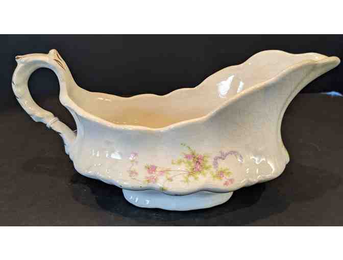 French China Gravy Boat Pink Floral