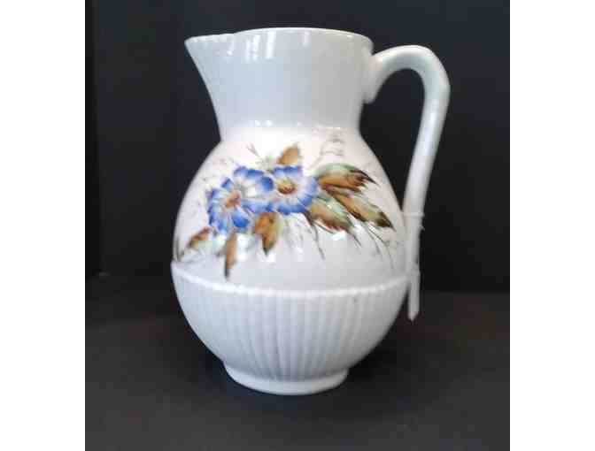 Brunt Large Pitcher with Blue Flowers