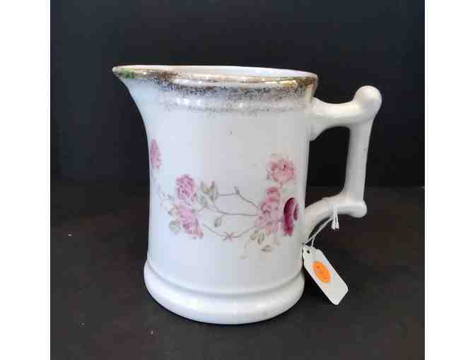 Sevres Pitcher with Pink & Burgandy Flowers