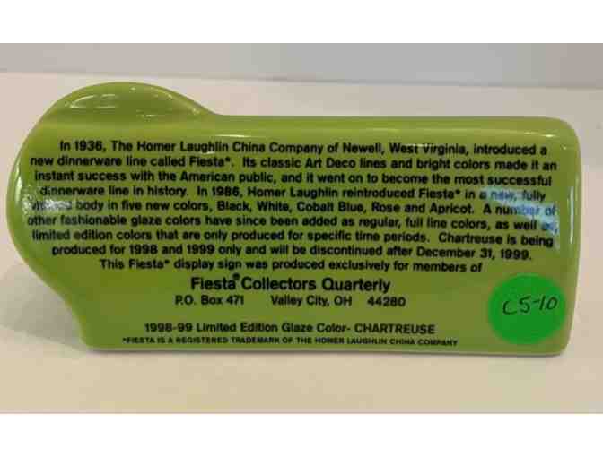 Homer Laughlin Fiesta Display Sign in Chartreuse