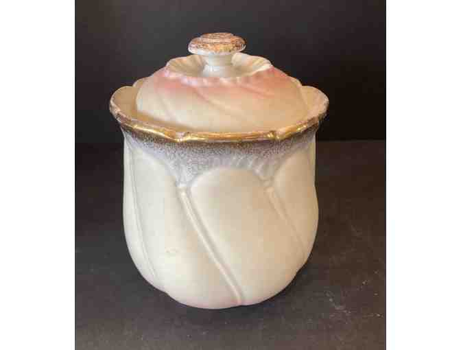 Knowles Taylor & Knowles KT&K Cracker Jar Pink & White with Lid
