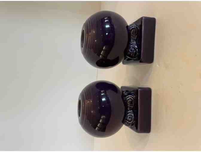 Homer Laughlin Fiesta Plum Round Candle Holders 2 pc.