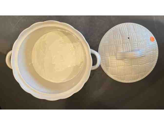 Hall China Basket Weave Casserole with Lid