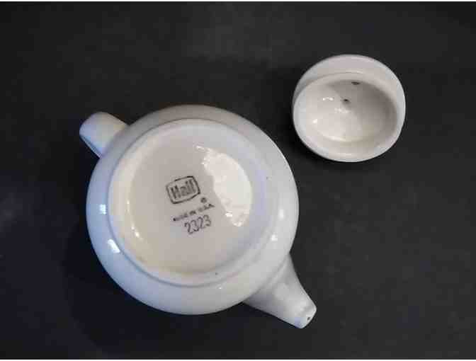 Hall China No Drip Teapot Blue Flower Decal
