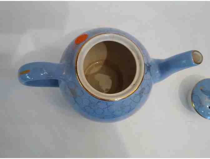 Hall China Teapot Blue & Gold