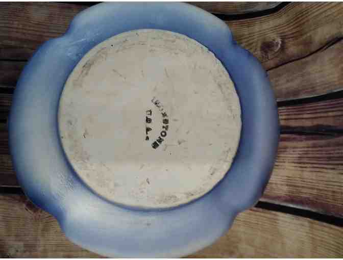 Ironstone USA Vintage Large Cobalt Blue Floral Pitcher & Bowl