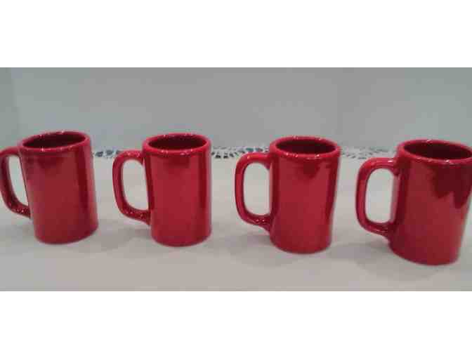 Hall China 1318 Red Coffee Mugs 4 pcs