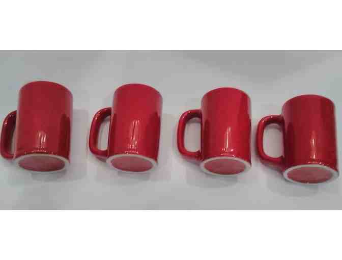 Hall China 1318 Red Coffee Mugs 4 pcs