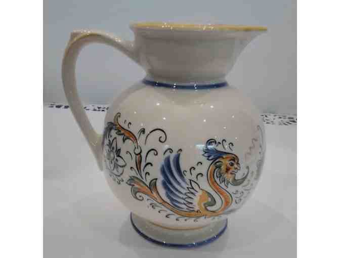 Hall China Floral Dragon Pattern Pitcher