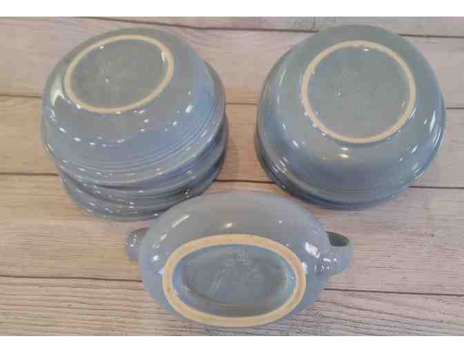 Homer Laughlin Fiesta Periwinkle Cereal Bowls + Gravy Boat