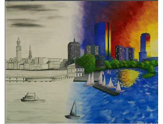 'Defining Boston's Skyline' 5' by 6' Painting