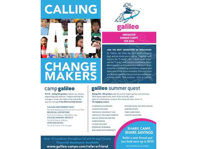 Galileo Innovation Summer Camp-$200 Certificate