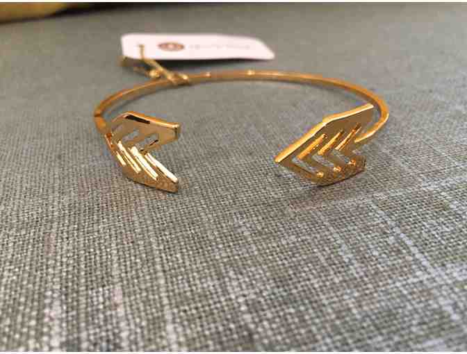Gorjana Jewelry- Cool 18k Long Necklace & Chevron Cuff Bracelet!