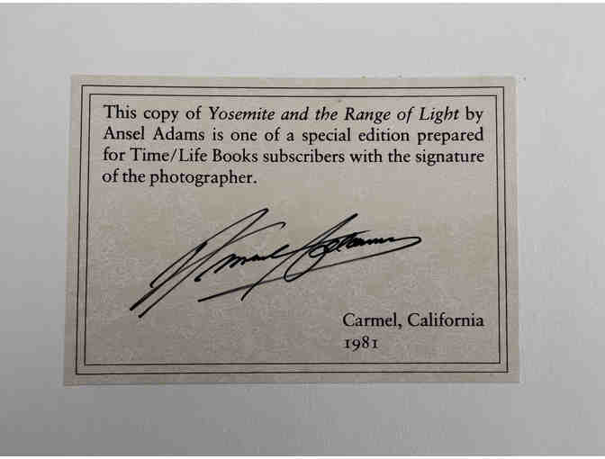 Ansel Adams Autographed Book