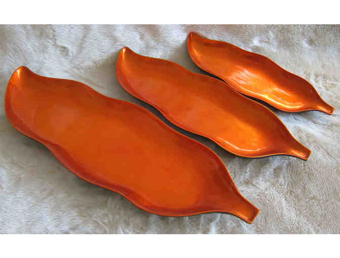 Bamboora-Lacquered Leaf-Shape Bowls - set of 3