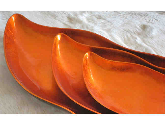 Bamboora-Lacquered Leaf-Shape Bowls - set of 3