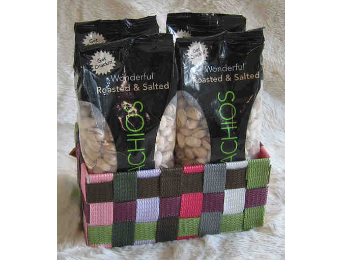 Wonderful Pistachios: gift basket with (4) - 16oz bags