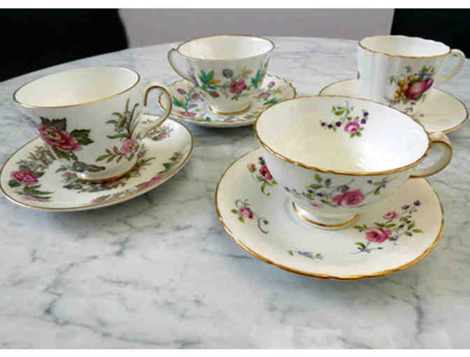 Assorted vintage teacups and saucers