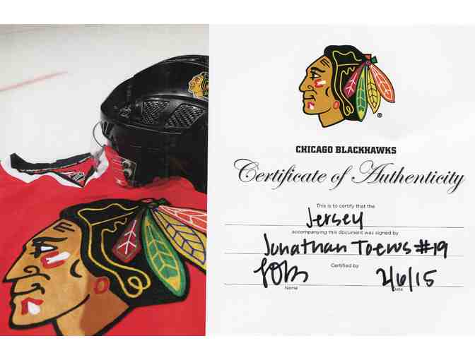 #19 Jonathan Toews Blackhawks Autographed Game Model Jersey with Team COA