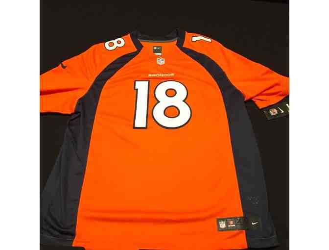 AUTOGRAPHED DENVER BRONCOS PEYTON MANNING JERSEY WITH SB 50 CHAMPS INSCRIPTION