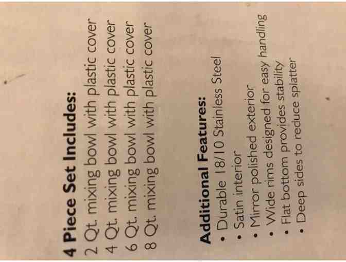 Wolfgang Puck's 4 piece Stainless Steel Mixing Bowls with lids