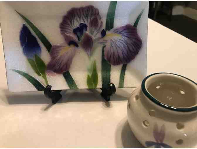 Iris Plates and votive holders