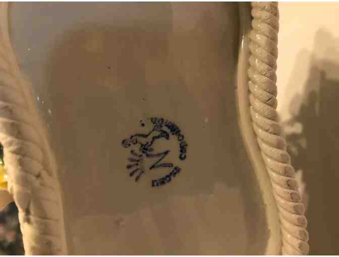 Capodimonte Italian Porcelain Handled Basket