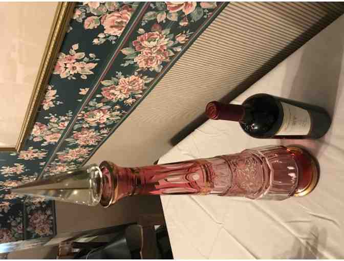 Bohemian 'Moser' Crystal Genie Decanter & Beaulieu Vineyard 2000 Port