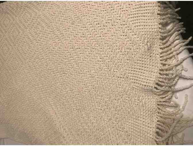 Ivory 'Mock Chenille' Crocheted Afghan