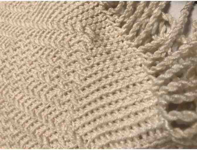 Ivory 'Mock Chenille' Crocheted Afghan